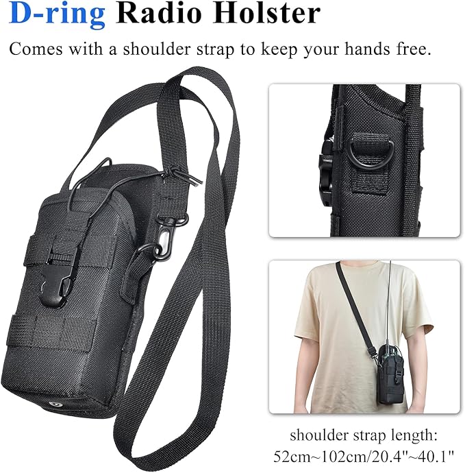 Versatile Walkie Talkie Holster Molle Radio Pouch Large Radio Holder for Motorola Baofeng Cobra Uniden Handheld Two Way Radio Ham CB Radio