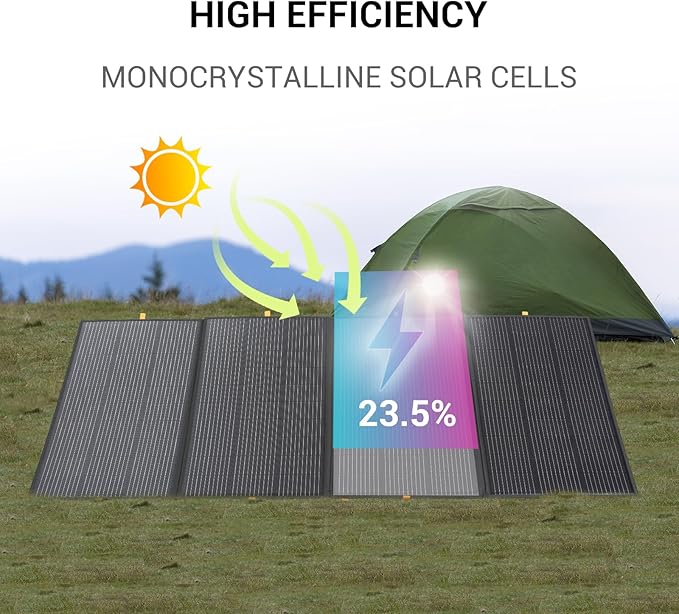 800W Portable Solar Panel,2pcs 400W,Foldable Solar Panel Power Backup,36V Output Solar Charger for Power Station Off Grid Outdoor Activities, RV, Marine,Camping, Solar Generator, IP67 Waterproof