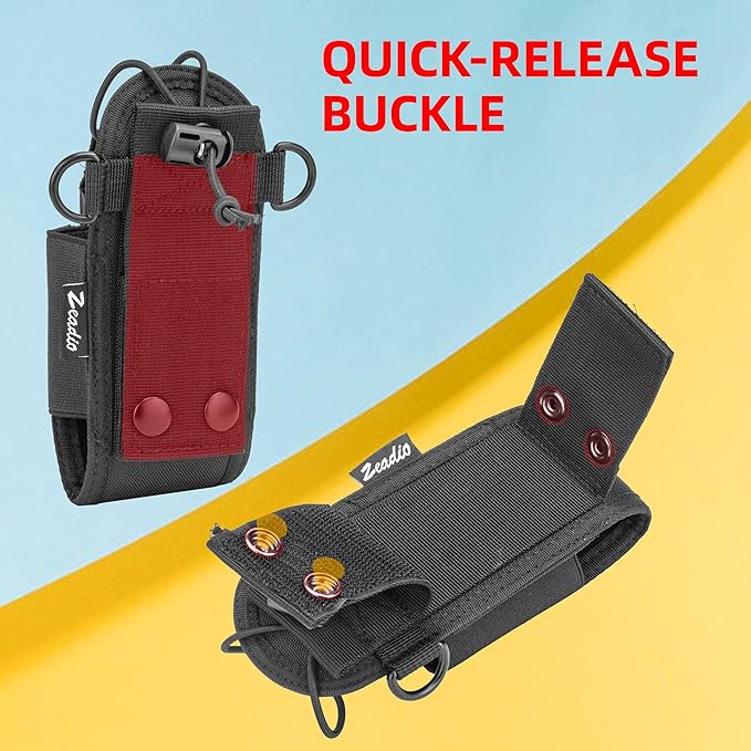 Zeadio Versatile Two-Way Radio Pouch Holster with Detachable Walkie Talkie Strap - Durable Radio Pouch and Holder for Outdoor Activities (ZNC-J, Pack of 2)