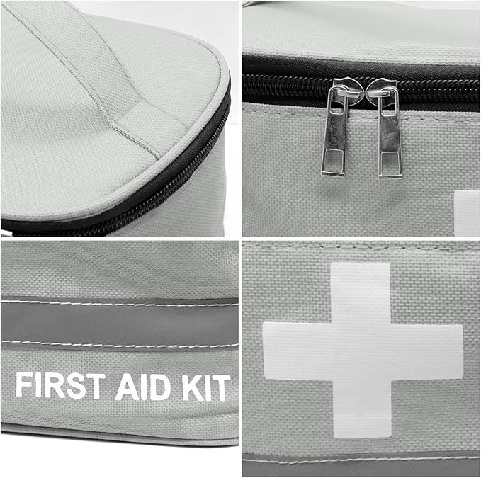 Faylapa Empty First Aid Bag for Home Outdoor Travel Car Camping Hiking, 10.2x5.5x5.5 inches Storage Bag Bag Portable Pouch