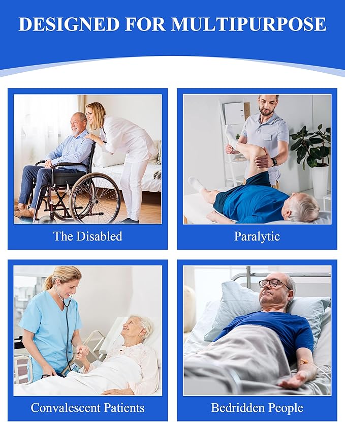 SPRING SEAON Patient Positioning Bed Pad with Handles – Transfer & Slide Sheet for Elderly Care, Waterproof Washable Draw Sheet for Hospital or Home Use, 46.5" x 38.5", 400 LBS Support,Black