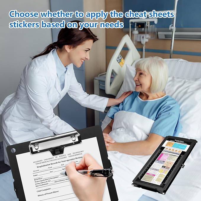 Nursing Foldable Medical Clipboard, Edition Cheat Sheets Lithium 3 Layers Foldable Clipboards Nursing Pocket Size Profile Clip Nurse Clipboards Notepad for Nurses Students and Doctors, Purple
