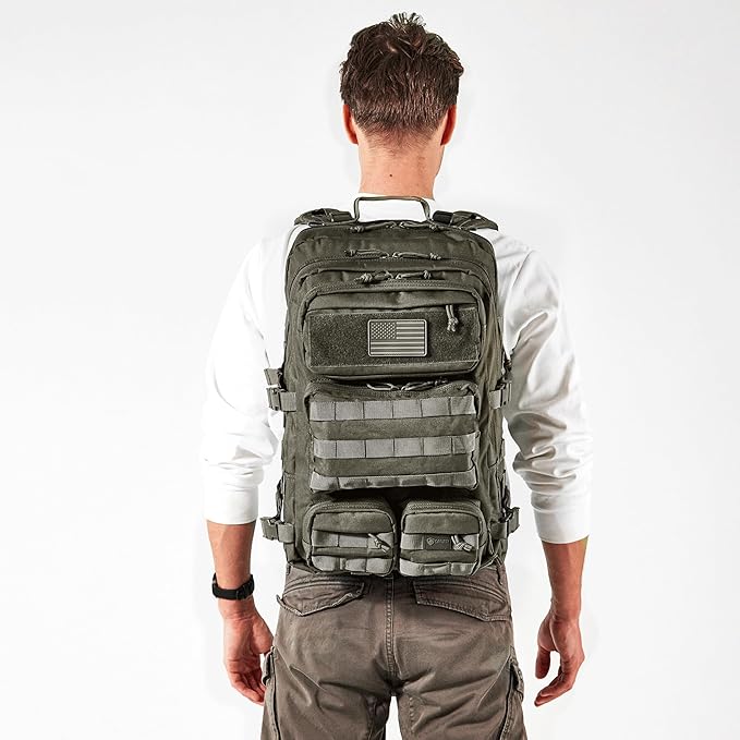Falko Tactical Backpack for Men and Women 50L Backpack 2.4x Stronger Large Military Molle Rucksack, Bugout Backpack Outdoors