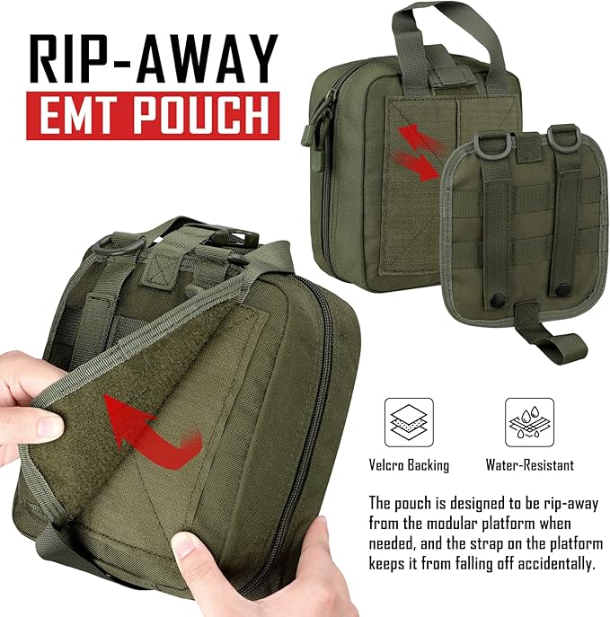 LIVANS 1000D First Aid Bag Empty Medical Ifak Pouch Molle EMT Pouches Rip-Away Tactical Military Trauma Emergency Medic Bag