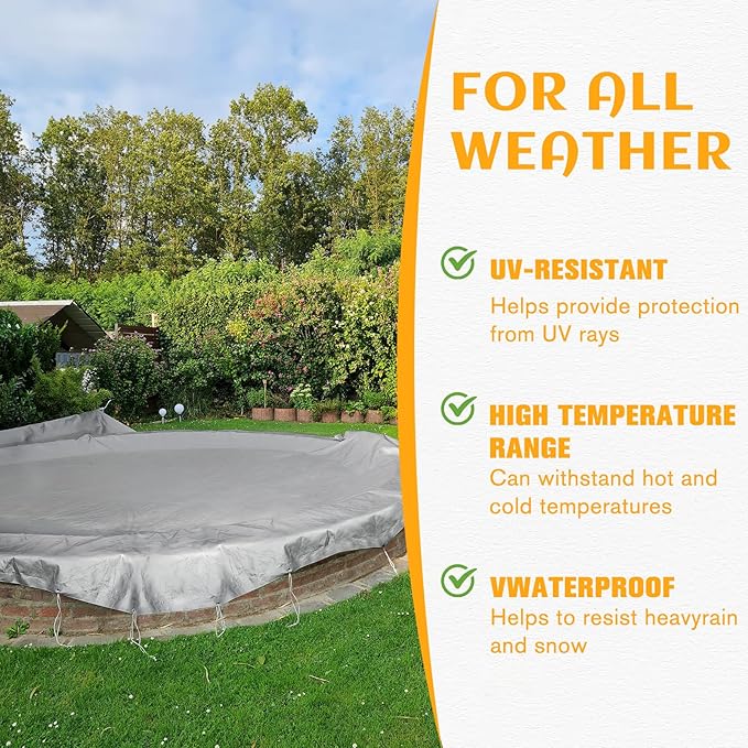 Sliver Tarps Heavy Duty Waterproof, 12 Mil Large Tarps with Grommets and Reinforced Edges, UVResistant, Tear&Fade Resistant, Heavy Duty Covers for Outdoors Patio Camping Roof, 16 * 16 FT
