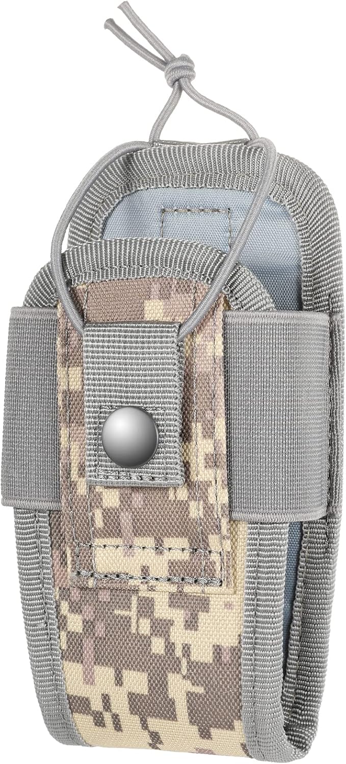 Tactical Radio Holder Radio Holster Molle Radio Pouch Universal Radio Case Military Heavy Duty Radio Bag for Police Firefighter Two Ways Walkie Talkies Vest (ACU-small)