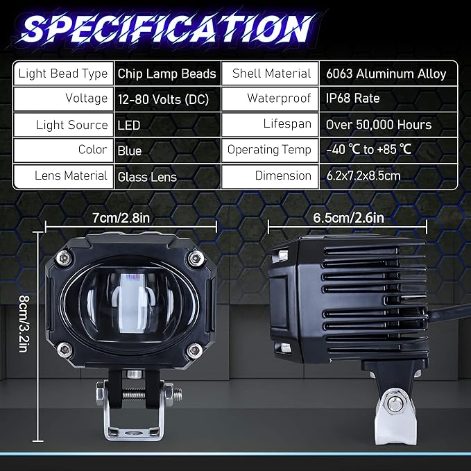 eTzone New LED Forklift Lights Blue LED Straight Line Forklift Safety Light 10W DC 10-80V Warehouse Hazardous Area Warning Lights 2 Pack