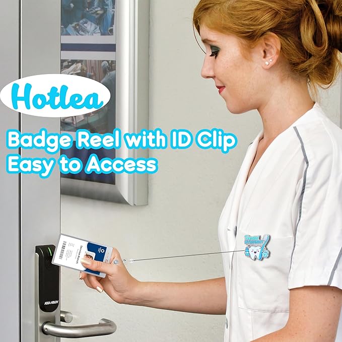 Dental Hygienist Badge Reel with Alligator Clip Funny ID Badge Holders Cute RN LPN CNA MA PCT Badge Buddy Nursing Medical Students Nurse Accessories for Work