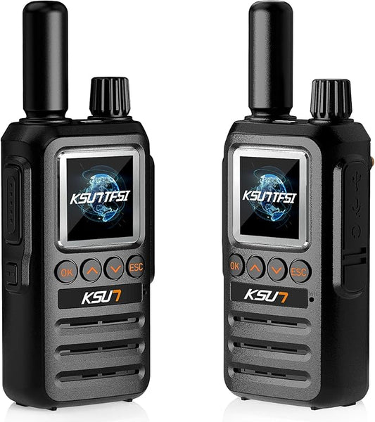 Lifetime Free Global Rapid Walkie Talkies Unlimited Range Nationwide PTT 4G LTE PoC Long Range Two Way Radio 5000 Miles Long Distance Radios for Family,Logistics,Construction (2 Pack with SIM)