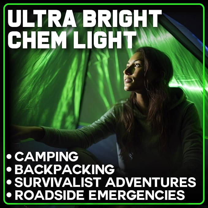 PartySticks Emergency Glow Sticks - 12 Ultra Bright Individually Wrapped Military Grade Chem Lights - 12 Hour Bulk Tactical Light Sticks for Survival Gear, Camping, and Power Outages