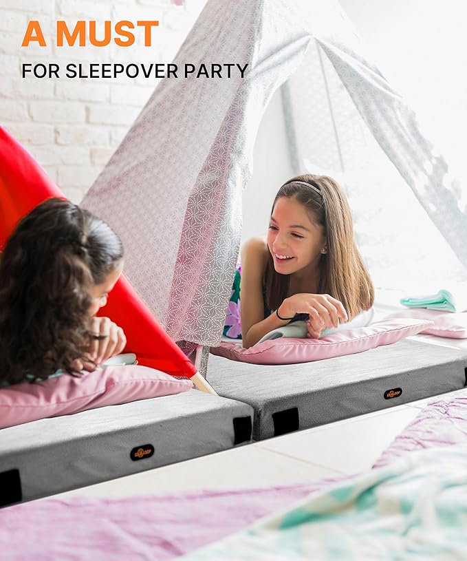 4 INCH Extra Thick Memory Foam Camping Mattress, 30D Foam Camp Pad for Car Tent Cot, Roll Up Mattress for Guests Sleepovers RV Truck Camper