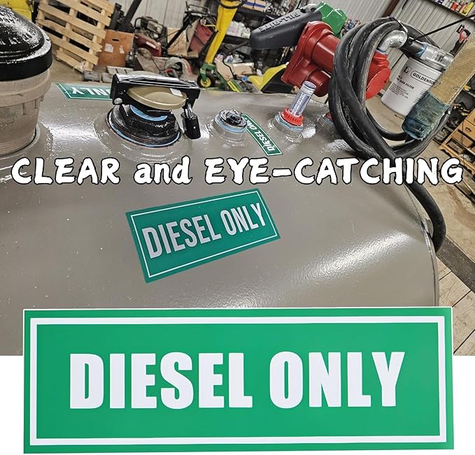 12PCS Diesel Only Gasoline Only and Mixed Fuel Only Sticker Combo Vinyl Labels for Trucks Cars Outdoor Equipment Durable Weather Resistant 2 Inch x 6 Inch