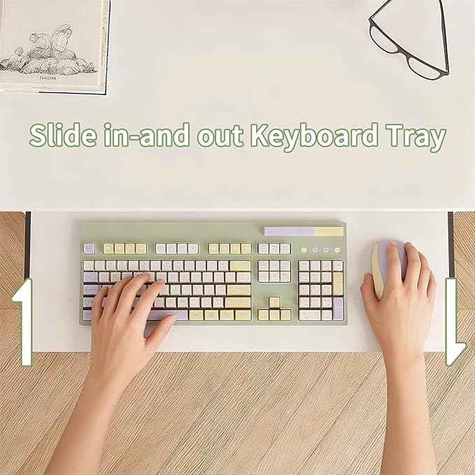 ALISENED 30" Small Computer Desk with Keyboard Tray Monitor Stand, Study Writing Desk with Storage Shelves, Modern Workstation for Small Spaces, Save Space, White