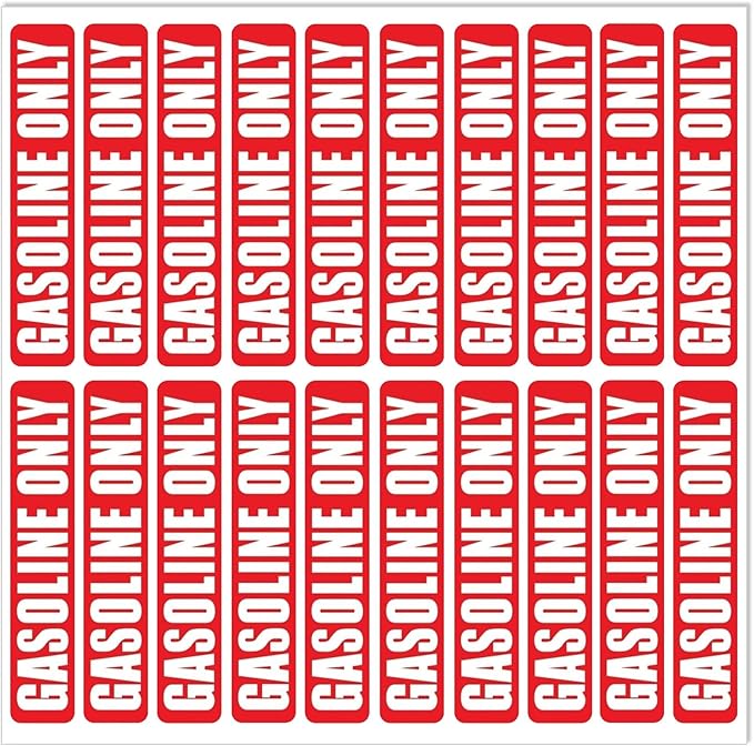 20PCS Gasoline Fuel Only Stickers for Oil Gas Can Sign Truck Boat Decals Car Labels Fuel Tank 3.25 X 0.75 Inch