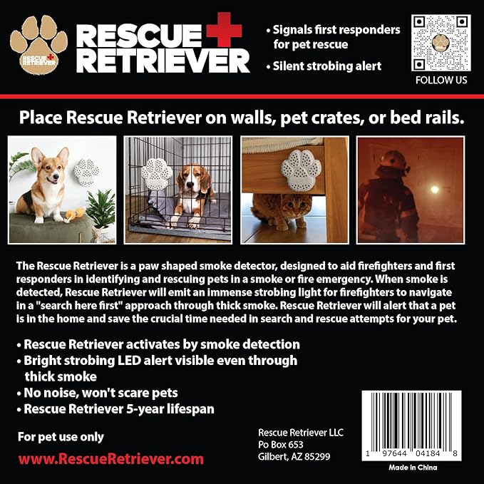 Rescue Retriever- Smoke Detector for pet Rescue in a Smoke or fire Emergency.