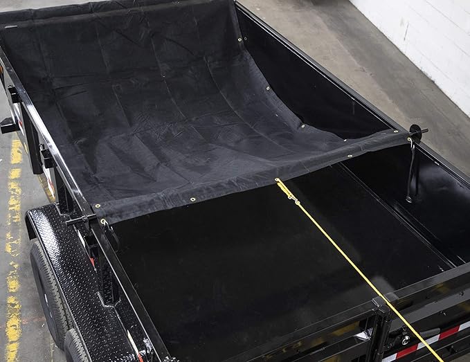 Buyers Products DTR7020 Aluminum Tarp System with Mesh Tarp, 7 x 20 Feet – Dump Body Tarp Kit, Heavy Duty Double-Stitched Hems, Brass Grommets, Telescoping Roller, Complete Hardware Included