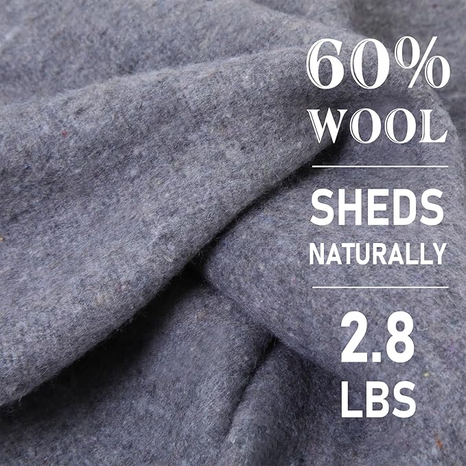 Preboun 3 Pieces Wool Camping Blanket Bulk 60" x 80" Military Wool First Aid Fire Retardant Blanket Queen for Outdoors Camping Stadium Picnics Travel Car Survival Kits(Light Gray)