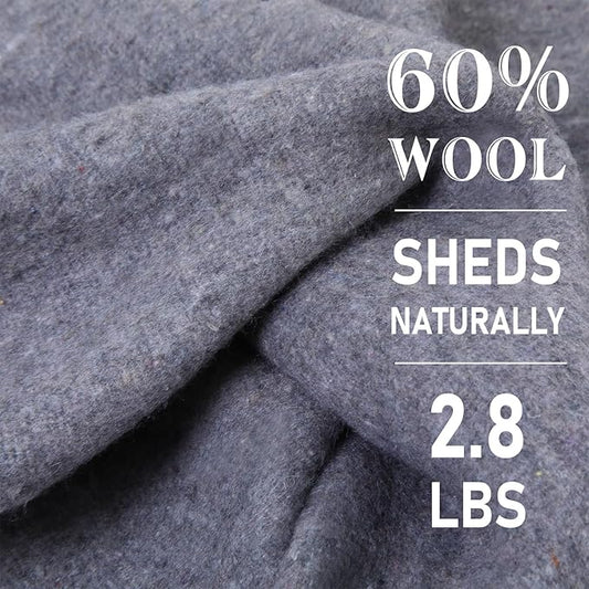 Preboun 3 Pieces Wool Camping Blanket Bulk 60" x 80" Military Wool First Aid Fire Retardant Blanket Queen for Outdoors Camping Stadium Picnics Travel Car Survival Kits(Light Gray)
