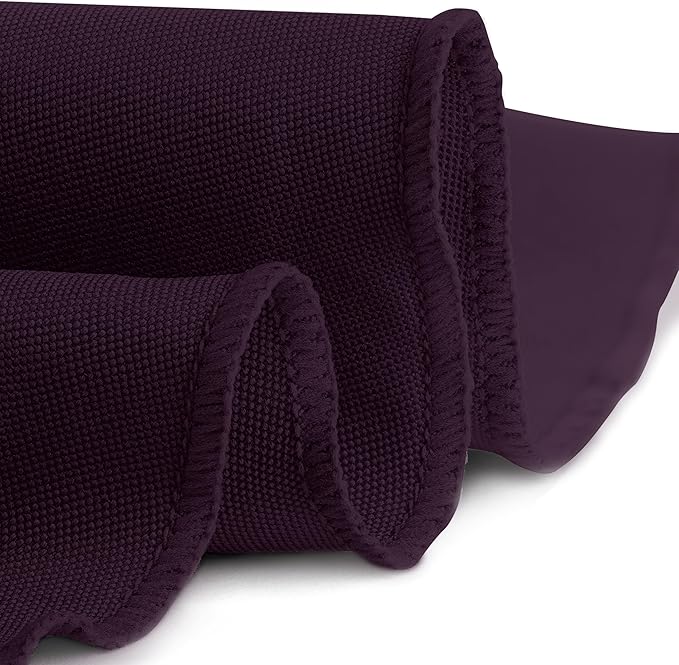 Gee Di Moda Round Tablecloth - 120 Inch Eggplant Round Table Cloth for 60 to 96 Inch Round Tables - Heavy Duty Washable Fabric - for Buffet Table, Holiday Party, Dinner, Wedding & Baby Shower