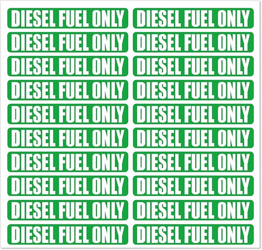 20PCS Diesel Fuel Only Stickers for Oil Gas Can Tractors Truck Decals Sign Boat Labels Car Fuel Tank 3.25 X 0.75 Inch