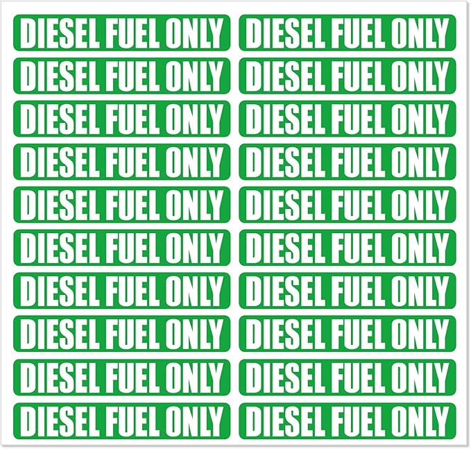 20PCS Diesel Fuel Only Stickers for Oil Gas Can Tractors Truck Decals Sign Boat Labels Car Fuel Tank 3.25 X 0.75 Inch