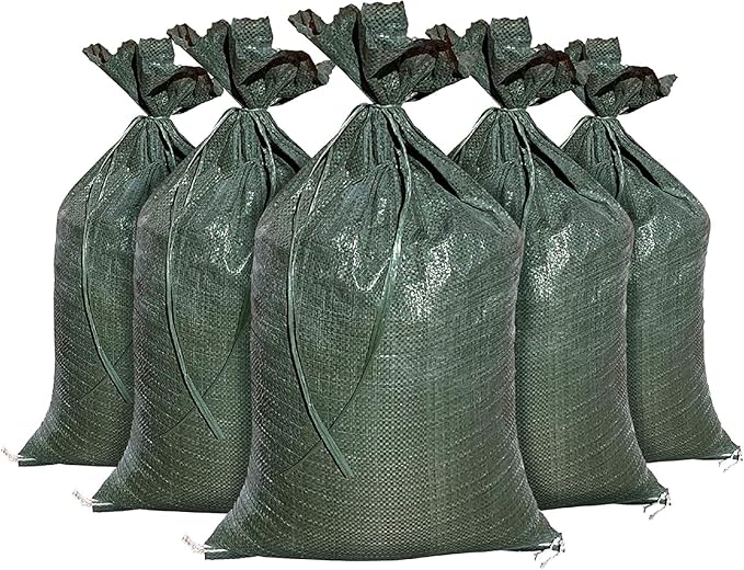 Sandbaggy - Empty Poly Sandbags W/UV Protection - Size: 14" x 26" - Color: Green - Military Grade (30 Bags)