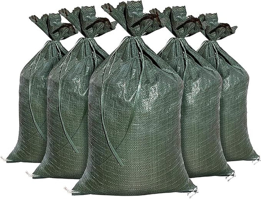 Sandbaggy - Empty Poly Sandbags W/UV Protection - Size: 14" x 26" - Color: Green - Military Grade (30 Bags)
