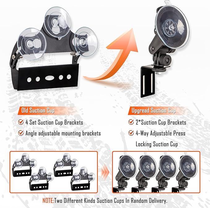 LE-JX Amber 2 in 1 Emergency Strobe Light Bar 21 Flash Patterns Yellow Traffic Advisor Warning Hazard Windshield Safety Lights Bar with Cigar Lighter for Police Vehicles, Truck (2×16.8 inch, 32 Led)