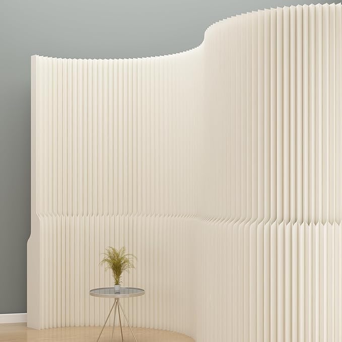 Foldable Room Divider Privacy Screens Movable Temporary Wall Space Partition, 5.25~9.19 FT Tall, 6.56~16.4 FT Width, Choice of Various Sizes and Styles