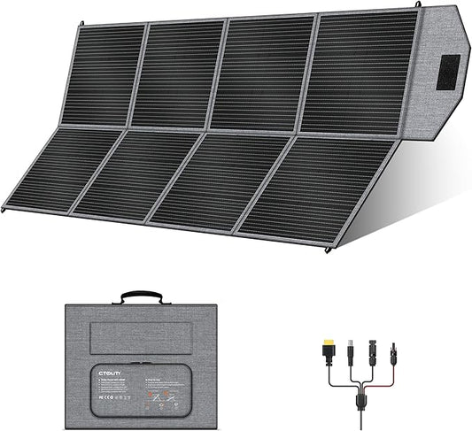 400W Portable Solar Panel, 24% High Efficiency Foldable Solar Panels Charger with Adjustable Kickstand IP65 Waterproof for Power Station Outdoor RV Camping Off Grid Hiking Emergency Power Supply