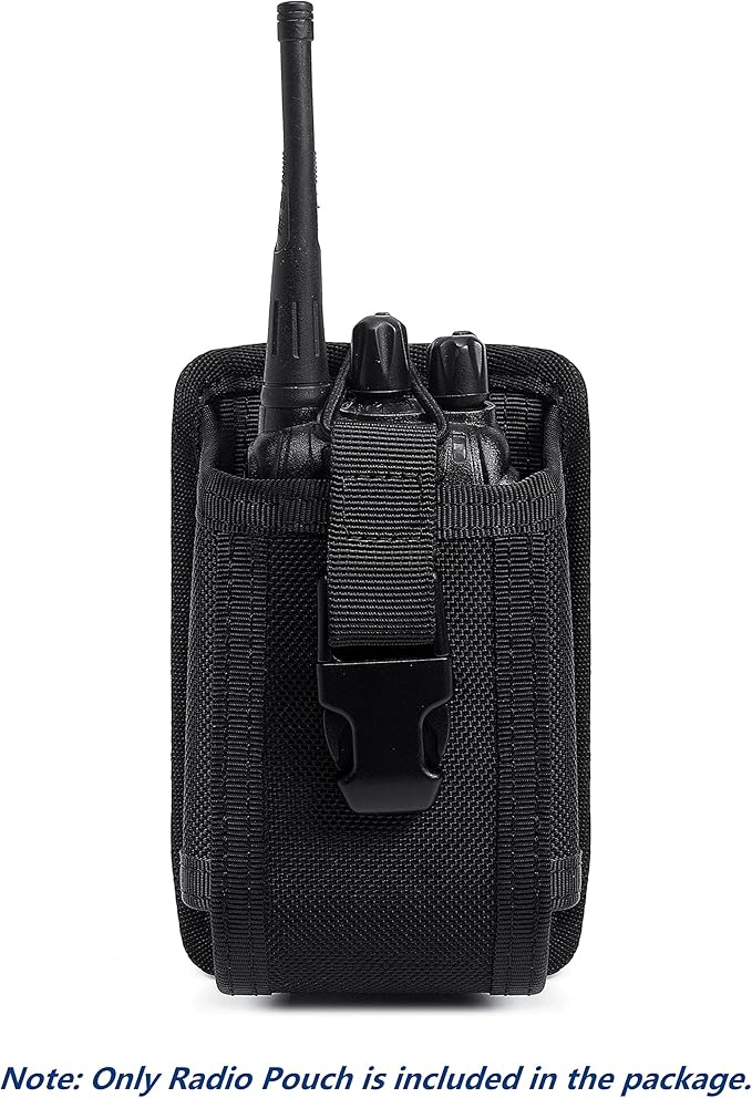 TACNEX Universal Radio Holster Tactical Two Ways Radio Holder Compact Elastic Walkie Talkies Pouch Nylon Case w/MOLLE Strap Duty Belt Clip for Police Leo Security Firefighter Rescue EMS EMT Military