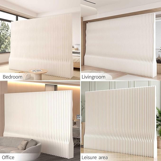FoldableRoom Divider Privacy Screens Movable Temporary Wall Space Partition, 5.25~9.19 FT Tall, 6.56~16.4 FT Width, Choice of Various Sizes and Styles