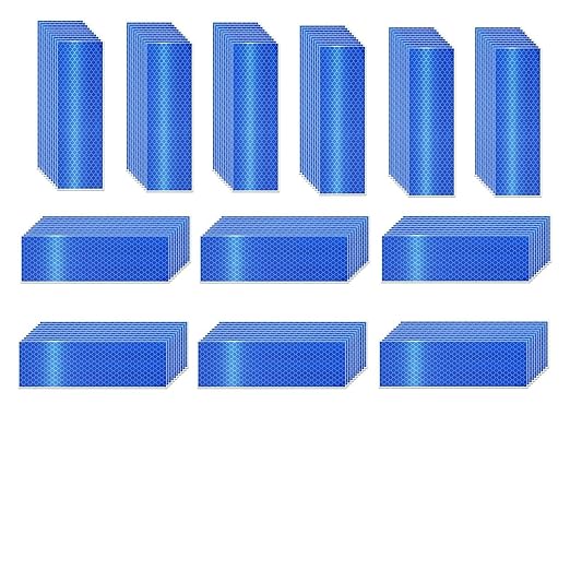 Blue Reflective Stickers 2 inch X 6 inch, Outdoor Waterproof High Visibility Warning Safety Adhesive Reflector Tape (120 Pcs)