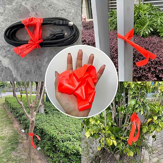 6 Pack Orange Flagging Tape, Non-Adhesive Plastic Ribbon Neon Marking Roll,1inch*600ft, Marking Tape for Tree Marking, Hunting, Boundaries Hazardous Areas,Trail Marking, Workplace Use