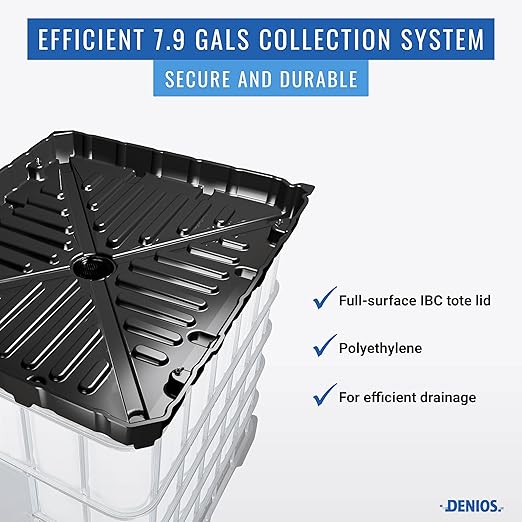 DENIOS® IBC Tote Funnel - 49.5"x42"x5" | Extra Large Funnel | Wide Mouth for IBC Totes | Perfect for Fast, Spill-Free Liquid Transfer | Heavy-Duty Large | Black | Tote not Included