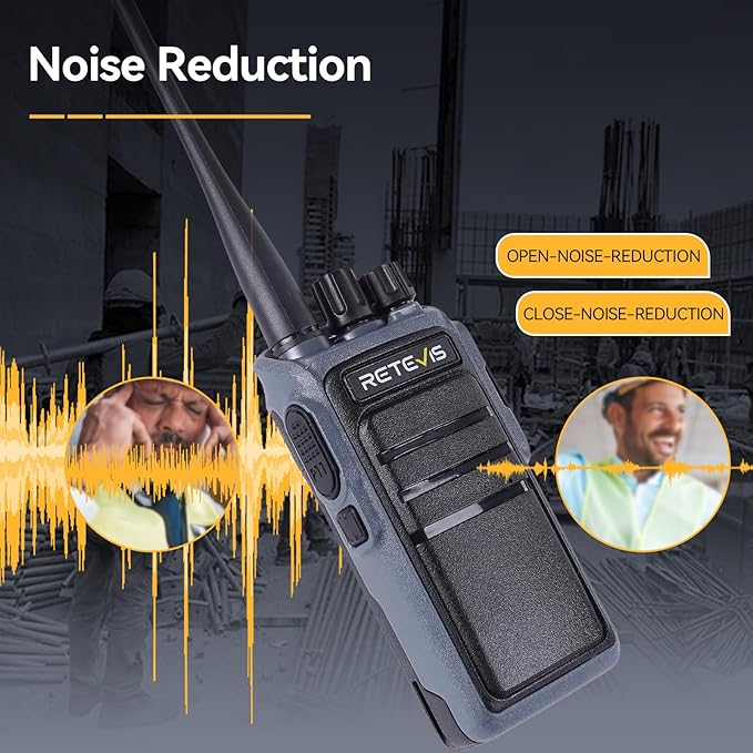 Retevis MateTalk C4 Two Way Radios Long Range, Smart Voice Control,2500mAh,Noise Reduction,Type-C, Easy Pairing, Repeater Capable, Business Walkie Talkie for Jobsite Manufacturing Farm(6 Pack)