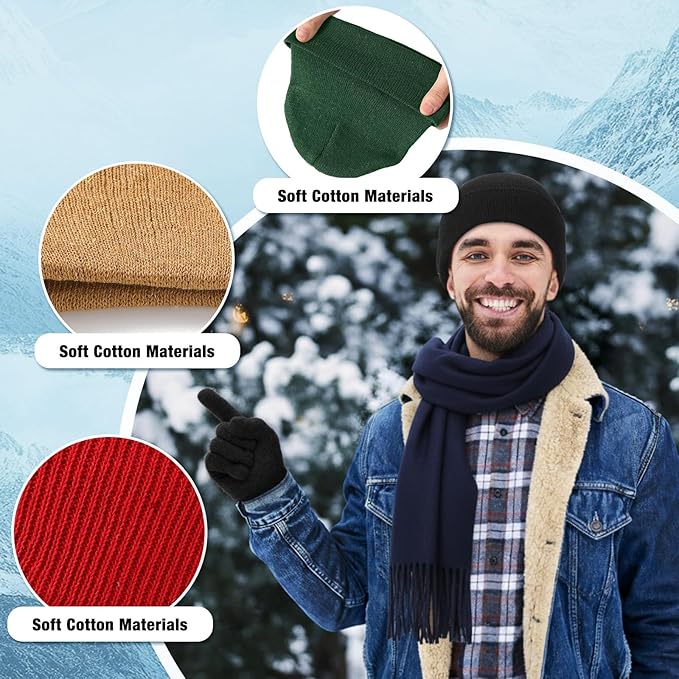 Unittype 300 Pcs Winter Homeless Care Supplies Bulk - Beanies Caps Gloves Scarves Set for Community Charity Church Donation