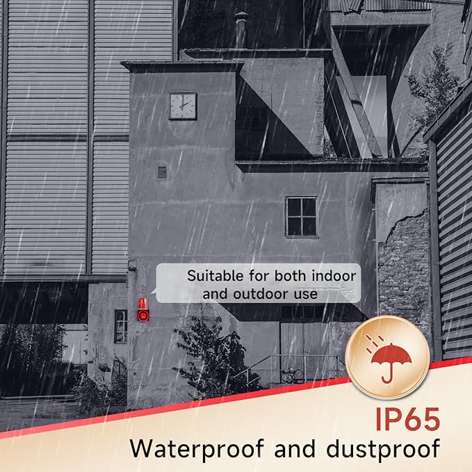 Wireless Alarm Siren 0.31Mile Range Multitone 120dB Loud Horn Waterproof Security Siren for Industry Business Home Shop Hotel School AC110-120V