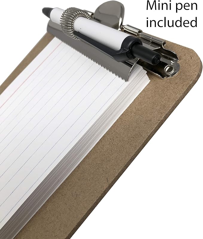 Trade Quest Mini Clipboard 5'' x 7'' Pen Holder Clip (Pen Included) (Pack of 12)