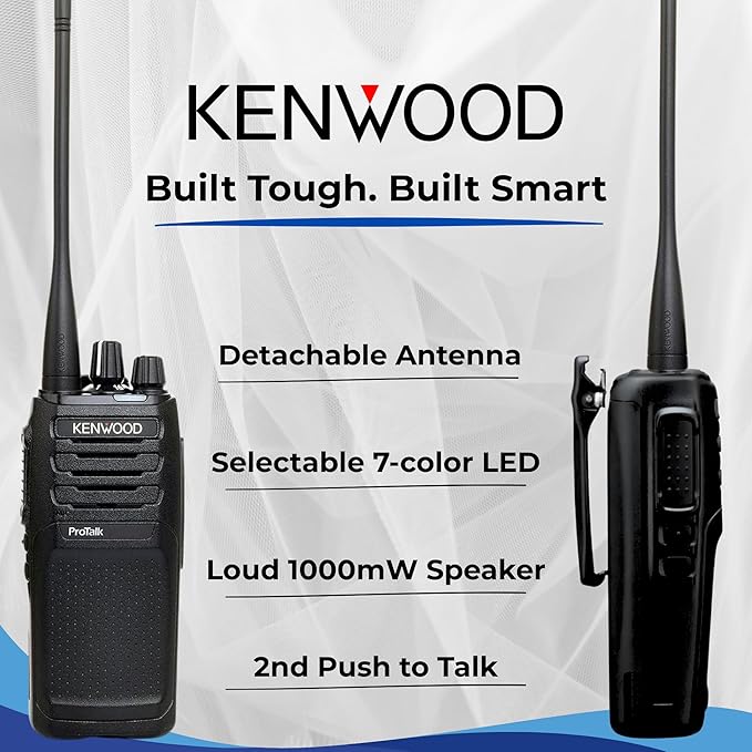 KEWOOD NX-P1302AU ProTalk 2W Business Two-Way Radio – Simple Setup, 64 Channels, Upgradeable to Digital, Long-Lasting 19.5 Hour Battery, Loud 1,000 mW Speaker, MIL-STD 810 & IP54/55 Rating