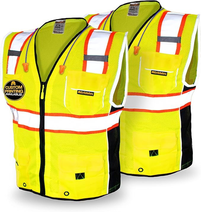 KwikSafety - Charlotte, NC - CLASSIC & SUPREME Safety Vest [Jumbo Pocket] Class 2 Work PPE ANSI Tested OSHA Compliant