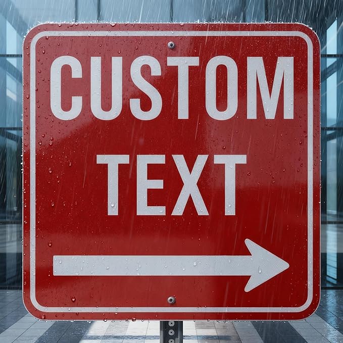 Custom Large Metal Sign, 30x30 inch 0.04" Durable Aluminum, Fade-Resistant Outdoor Sign, Reflective Option & Single/Double Sided