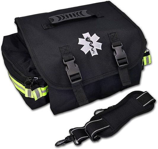 Lightning X Small First Responder EMT EMS Trauma Bag Stocked First Aid Fill Kit B (Black)
