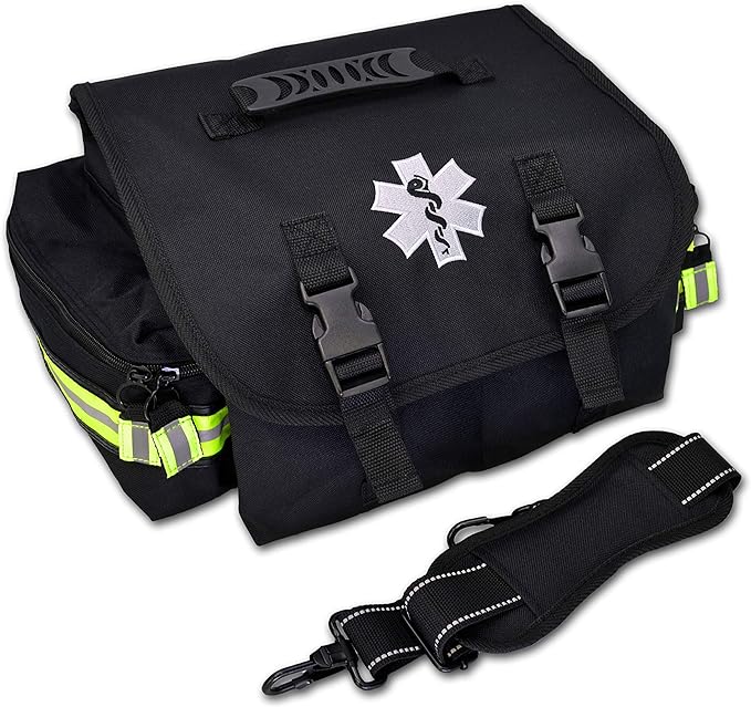 Lightning X Products Small EMT Medic First Responder Trauma EMS Jump Bag With Dividers - Stealth Black