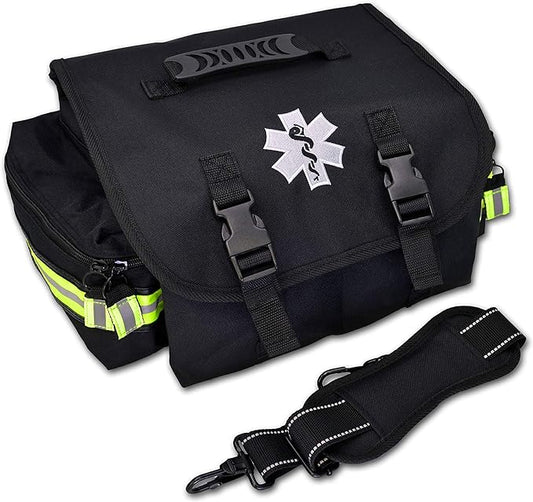 Lightning X Products Small EMT Medic First Responder Trauma EMS Jump Bag With Dividers - Stealth Black
