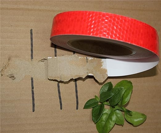 Red Reflective Tape Outdoor Waterproof 1 inch Wide for Trailer, High Visibility Safety Warning Adhesive Strips (66 feet, 10 Rolls)