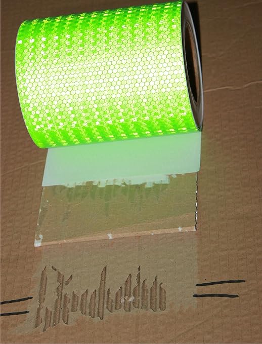Green Reflective Tape Outdoor Waterproof 8 inch Wide for Cars, High Visibility Safety Warning Adhesive Stickers Strips (66 feet)
