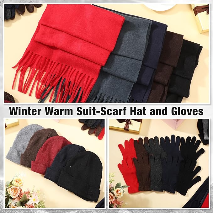 Unittype 300 Pcs Winter Homeless Care Supplies Bulk - Beanies Caps Gloves Scarves Set for Community Charity Church Donation