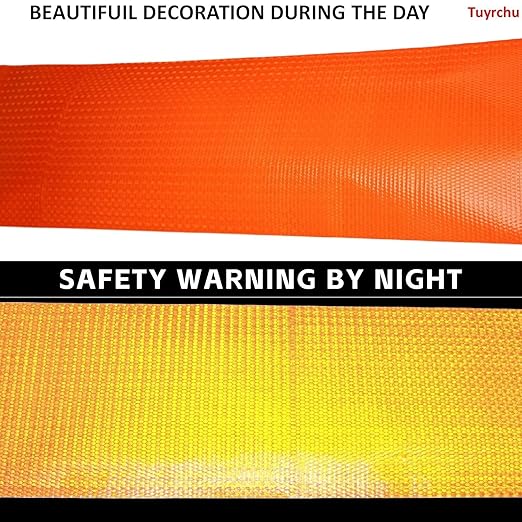 Orange Reflective Tape Outdoor Waterproof 12 inch Wide, High Visibility Warning Safety Strong Industrial Marking Tape (10 feet)