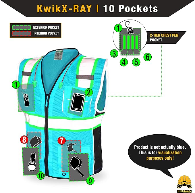 KwikSafety - Charlotte, NC - CLASSIC & SUPREME Safety Vest [Jumbo Pocket] Class 2 Work PPE ANSI Tested OSHA Compliant